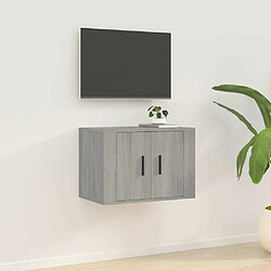 Maison Chic Meuble TV scandinave mural Banc TV suspendu pour salon - Sonoma gris 57x34,5x40 cm -MN10991