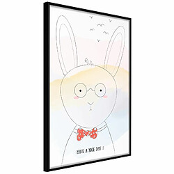 Paris Prix Affiche Murale Encadrée Polite Bunny 20 x 30 cm Noir