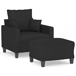 vidaXL Fauteuil avec repose-pied Noir 60 cm Tissu