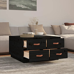 Avis vidaXL Table basse Noir 80x80x45 cm Bois massif de pin