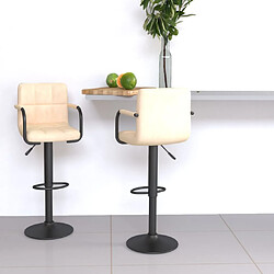 vidaXL Tabourets de bar lot de 2 crème velours