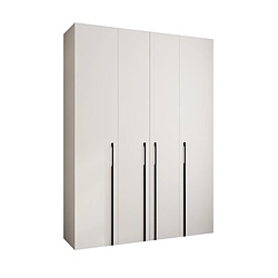 Abiks Meble Armoire à portes battantes Como 3 245,5/180/50 4 portes (blanc/noir)