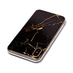 Wewoo Coque noir pour iPhone X Motif Marbre TPU Antichoc Housse de Protection Arrière pas cher