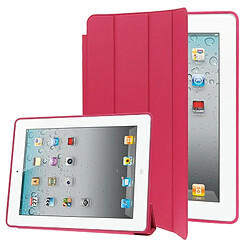 Wewoo Smart Cover Magenta pour iPad 4 / Nouvel 3 / 2 Étui en cuir mince avec 4 étuis et fonction de veille / réveil