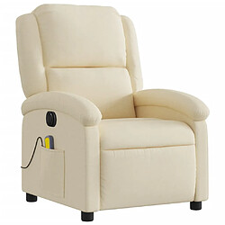 Avis Maison Chic Fauteuil Relax pour salon, Fauteuil inclinable de massage électrique crème tissu -GKD89750