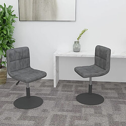 vidaXL Chaises pivotantes à manger lot de 2 gris foncé velours