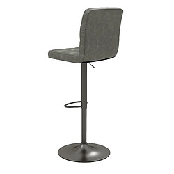 Avis Moloo SQUAR-Tabouret de bar en cuir synthétique Anthracite-gris bronze (x2)