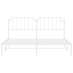 Maison Chic Cadre/structure de lit métal et tête de lit pour adulte - Lit Moderne Chambre blanc 180x200 cm -MN42598 pas cher