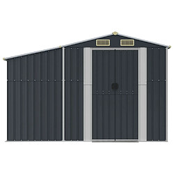 Helloshop26 Abri de jardin cabane cabanon maison de stockage remise extérieur hangar outils robuste 277 x 279 x 179 cm acier galvanisé anthracite 02_0022212