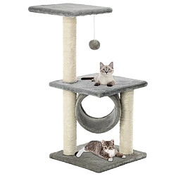 vidaXL Arbre à chat avec griffoirs en sisal 65 cm Gris