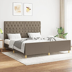 Maison Chic Lit adulte - Cadre Structure de lit avec tête de lit Contemporain Taupe 160x200 cm Tissu -MN35031