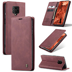 Etui en PU auto-absorbé rouge vin pour votre Xiaomi Redmi Note 9 Pro/Note 9 Pro Max/Note 9S