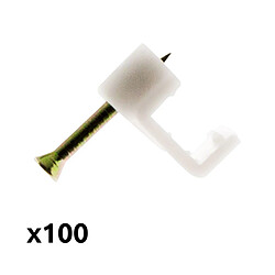 Lot de 100 crochets de fixation Ø1mm - blanc - Zenitech