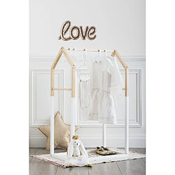 Atmosphera, Createur D'Interieur Portant pour enfant en forme de maison - Blanc et beige