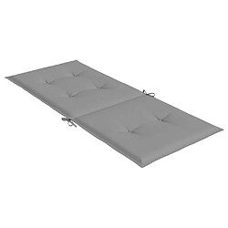 Acheter vidaXL Coussins de chaise de jardin à dossier haut lot de 6 gris tissu