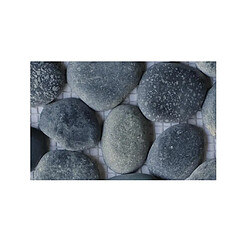 Vente-Unique Mosaïque sol et mur galets naturels gris anthracite - pack de 1m² (dalles de 30x30 cm) - OLA