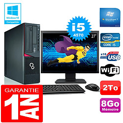 PC Fujitsu Esprimo E720 E85+ SFF Core I5-4570 8Go Disque 2 To Wifi W7 Ecran 27" - Occasion