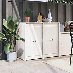 vidaXL Armoire de cuisine d'extérieur blanc bois de pin massif