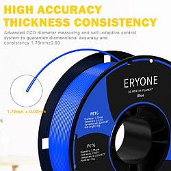 None Filament PETG ERYONE pour imprimante 3D 1,75 mm Tolérance 0,03 mm 1 kg/bobine - Bleu