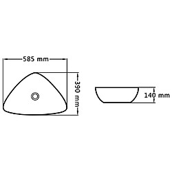 vidaXL Lavabo 58,5 x 39 x 14 cm Céramique Blanc pas cher