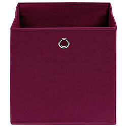 Avis Maison Chic Lot de 10 Boîtes de rangement,Boîtes de stockage Tissu intissé 28x28x28cm Rouge foncé -MN453427