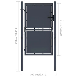 Avis vidaXL Portail de jardin Acier 100 x 200 cm Anthracite