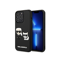 Karl Lagerfeld Coque pour Apple iPhone 13 Pro Max 3D Rubber Karl & Choupette Noir