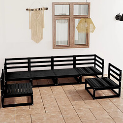 Maison Chic Salon de jardin 6 pcs - Table et chaises d'extérieur - Mobilier/Meubles de jardin Moderne noir bois de pin massif -MN11216