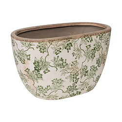 Jardinière Romimex Vert Beige Porcelaine Finition vieillie 27 x 16 x 15 cm