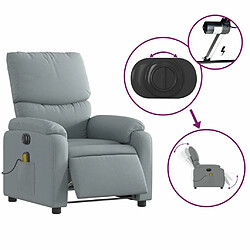 Maison Chic Fauteuil Relax pour salon, Fauteuil de massage inclinable électrique gris clair tissu -GKD53351 pas cher