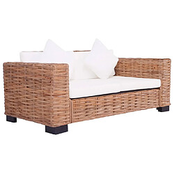 Avis Maison Chic Ensemble de canapés de jardin 2 pcs, Canapé droit pour salon, Sofa Relax avec coussins Rotin naturel -GKD976498