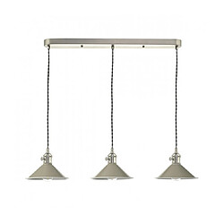 Luminaire Center Suspension Hadano Chrome antique 3 ampoules 117cm