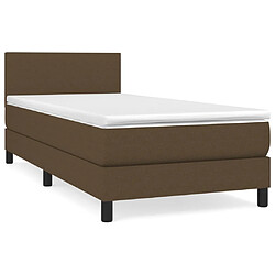 Maison Chic Structures de lit + matelas,Lit à sommier tapissier avec matelas Marron foncé 90x190 cm -MN85631