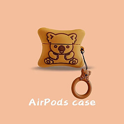 GUPBOO Airpods Coque Housse Étui Protecteur Compatible pour AirPods 3-Biscuit de dessin animé mignon ours en silicone