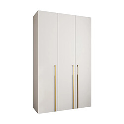 Abiks Meble Armoire à portes battantes Como 3 245,5/150/40 3 portes (blanc/doré)