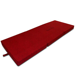 Avis vidaXL Matelas en mousse pliable en 3 sections 190 x 70 x 9 cm Rouge