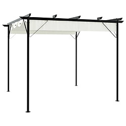 vidaXL Pergola avec toit rétractable Blanc crème 3 x 3 m Acier