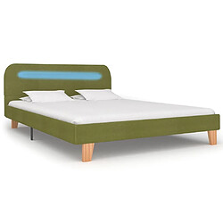 Avis Maison Chic Lit adulte - Cadre de lit avec LED,Structure du lit Contemporain Vert Tissu 140 x 200 cm -MN53188