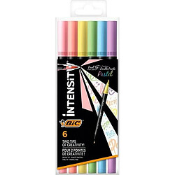 Ensemble de Marqueurs Bic Intensity Dual tip Multicouleur Gâteau 6 Pièces