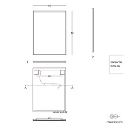 Acheter Kiamami Valentina MIROIR RÉTRO-ÉCLAIRÉ 60X80 AVEC CADRE PVC