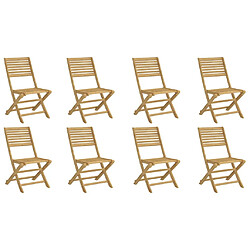 vidaXL Chaises pliables de jardin lot de 8 bois massif d'acacia