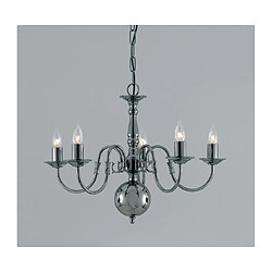 Lumière Chandelier sans abats jours Flemish Noir,bronze 5 ampoules 43cm