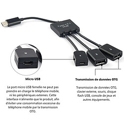 Platyne Adaptateur Type C Double Usb + Micro Usb