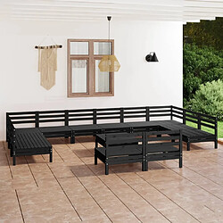 Maison Chic Salon de jardin 13 pcs - Table et chaises d'extérieur - Mobilier/Meubles de jardin Moderne Noir Bois de pin massif -MN22572