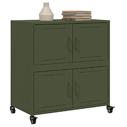 Avis vidaXL Buffet vert olive 68x39x72 cm acier