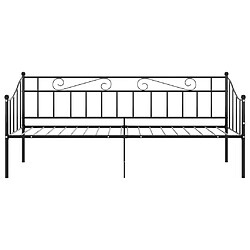 Avis vidaXL Cadre de canapé-lit sans matelas noir métal 90x200 cm