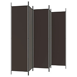 Acheter vidaXL Cloison de séparation 5 panneaux Marron 250x200 cm Tissu