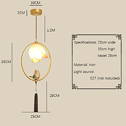 Acheter Universal Petit lustre de chevet créatif d'oiseau, lumière d'allée ovale dorée, balcon de couloir, lampe de lotus suspendue, petit lustre en résine de fer, LED 220V, pas de source de lumière(Or)