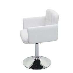 Avis Decoshop26 Chaise de salle à manger pivotante en PVC blanc coins et bords arrondis hauteur fixe 04_0006283