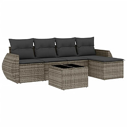 Maison Chic Salon de jardin 6 pcs avec coussins | Ensemble de Table et chaises | Mobilier d'Extérieur gris résine tressée -GKD15808